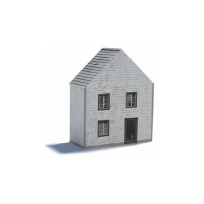 small white peak roof oo gauge house