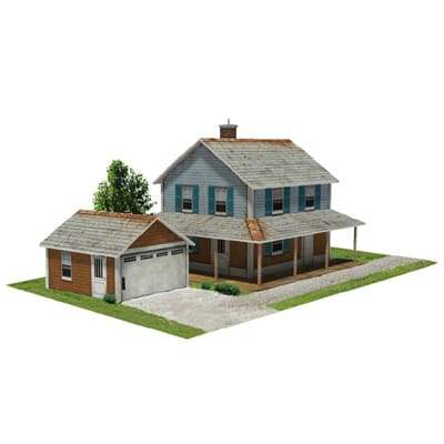 house and garage card models