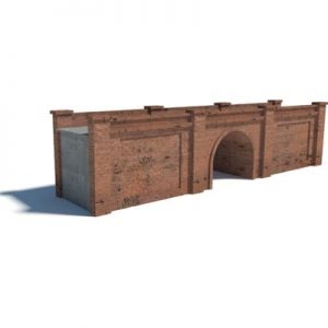 red brick bridge for model trains