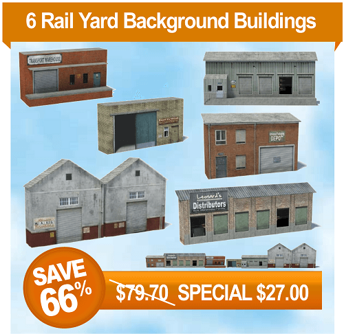 6 printable model railroad buildings - rail yard industries