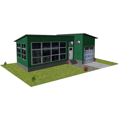 green timber paper model homes