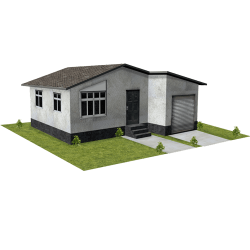 white stucco residence ho scale