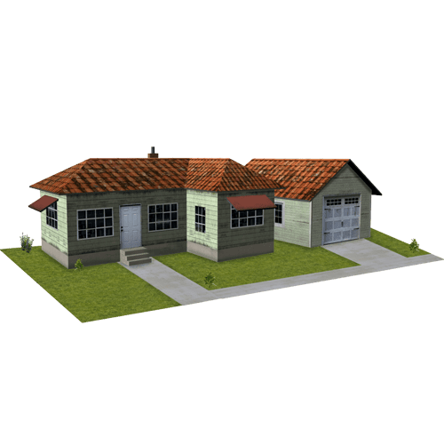 green timber home and garage ho scale kits