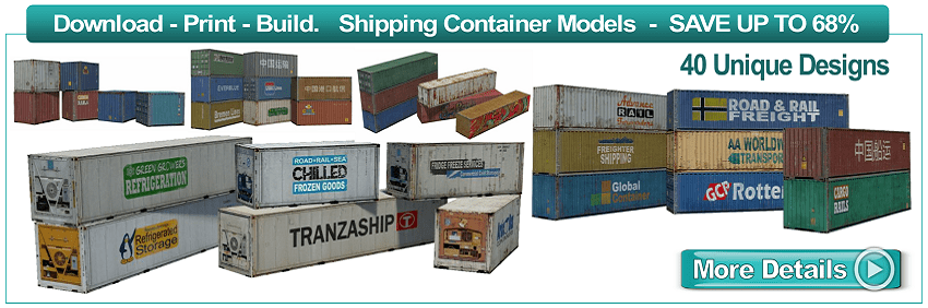 shipping container scale paper models to make