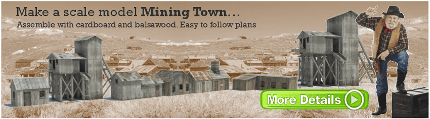  old west mining town models scale railroad buildings