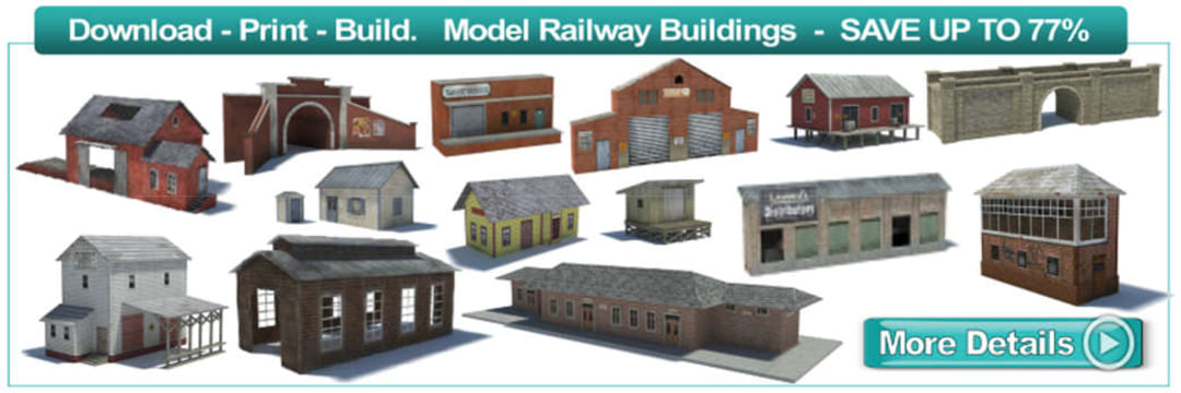 model railway train buildings