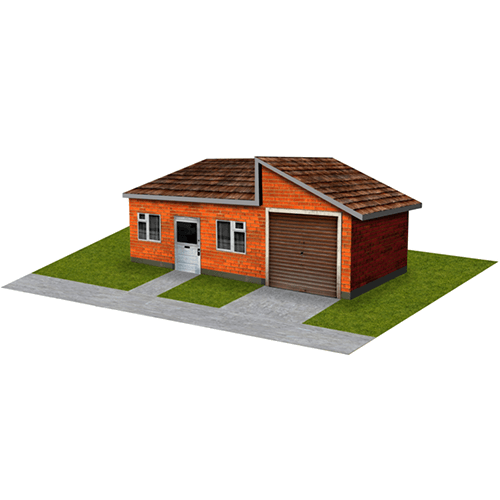 Orange Brick House with garage