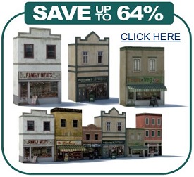 scale models printable railroad buildings - shops